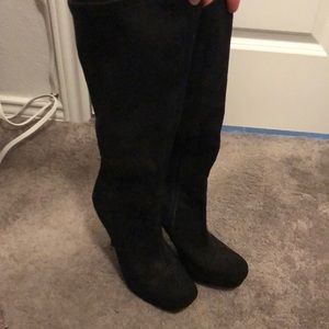 Suede Calf Height Boots